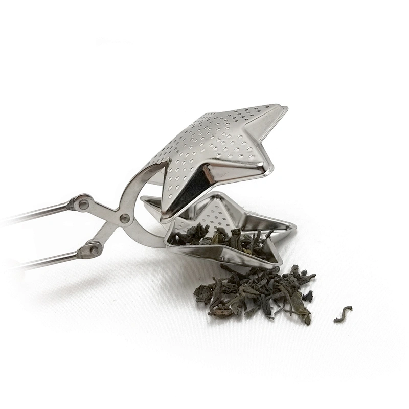 High quality stainless steel star shape tea infuser tea strainer with clamping handle