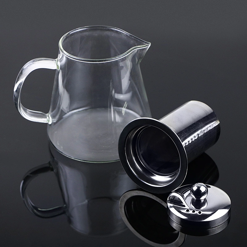 500ML Wholesale high borosilicate heat resistant glass tea pot with infuser