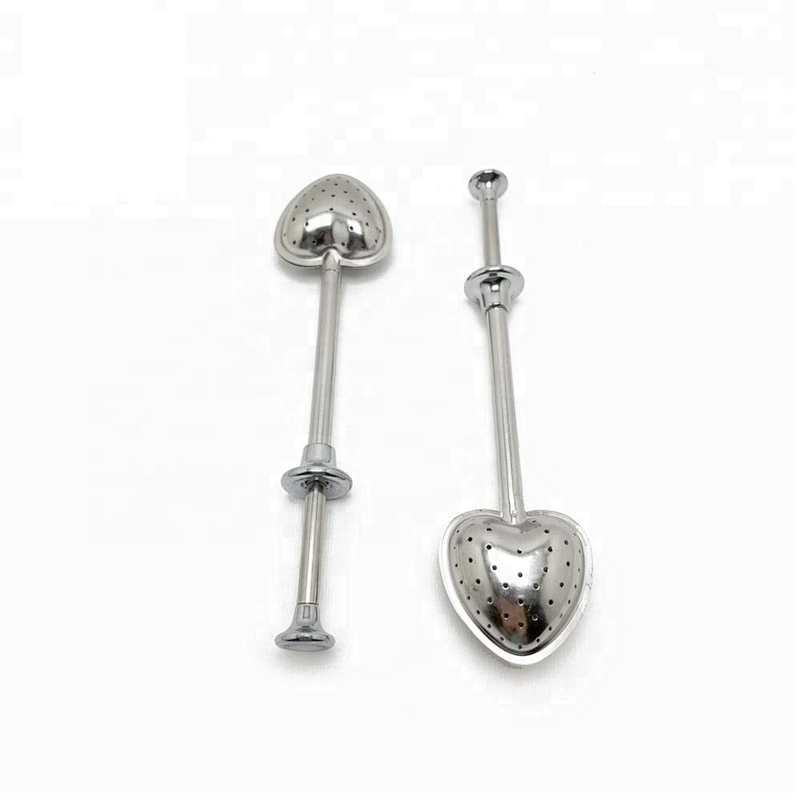 Hot selling stainless steel heart shape tea infuser with pushing handle