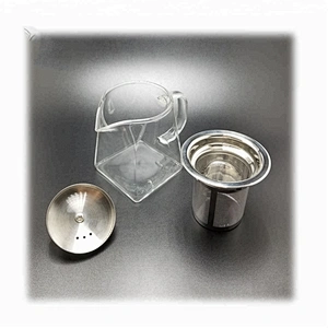 Hot selling high borosilicate heat resistant square bottom glass  teapot with infuser