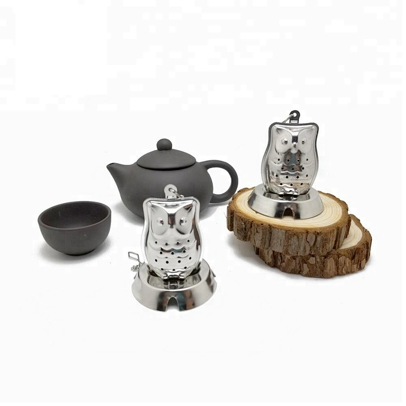 High quality stainless steel owl shape tea infuser with chain