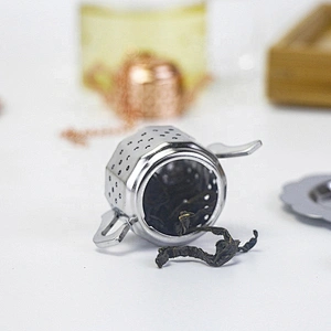 2 pcs teapot shape tea infuser set with nice black bag pack and thank you card nice gift