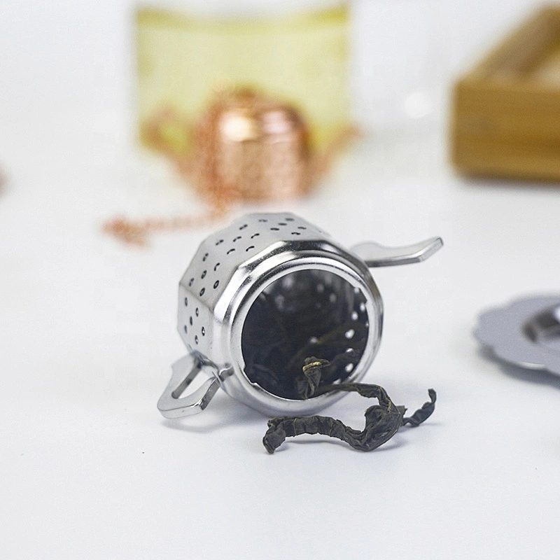 2 pcs teapot shape tea infuser set with nice black bag pack and thank you card nice gift