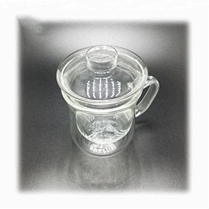 350 ML hot selling high borosilicate heat resistant glass tea cup mug with glass infuser and cover