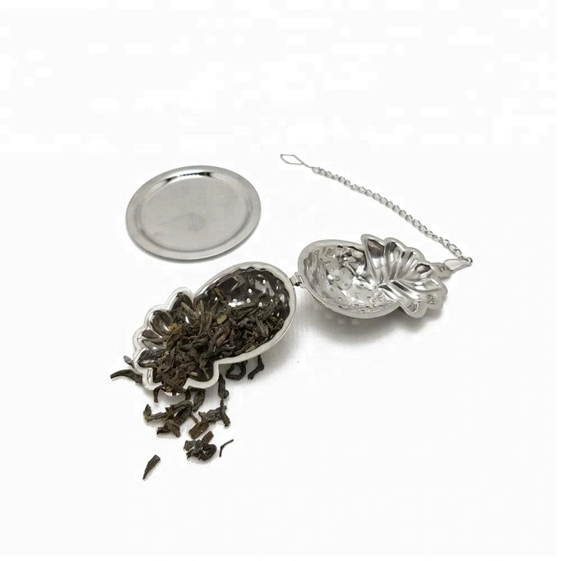 High quality stainless steel pineapple shape tea infuser with chain