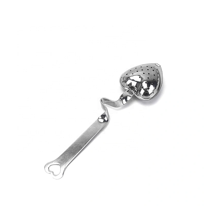 Food grade stainless steel heart shape tea infuser tea strainer with handle