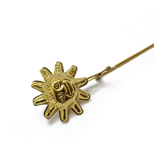 Novelty stainless steel titanium gold plating sun shape tea infuser tea strainer with clamping handle