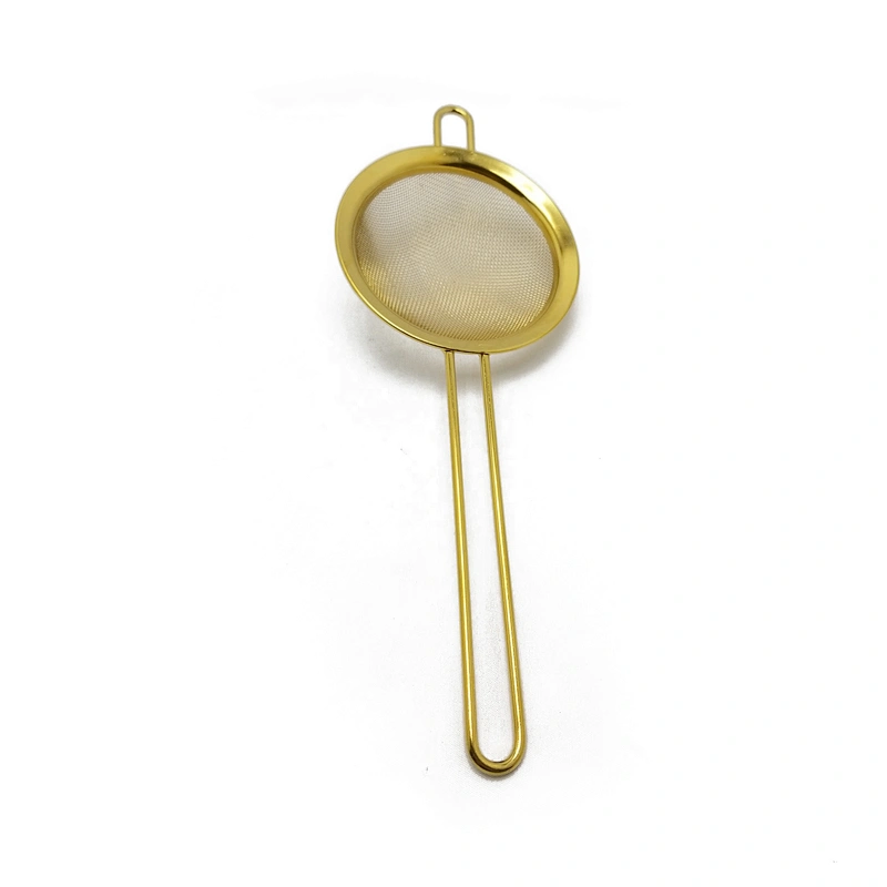 Stainless steel titanium gold plating mesh half ball shape tea infuser with chain