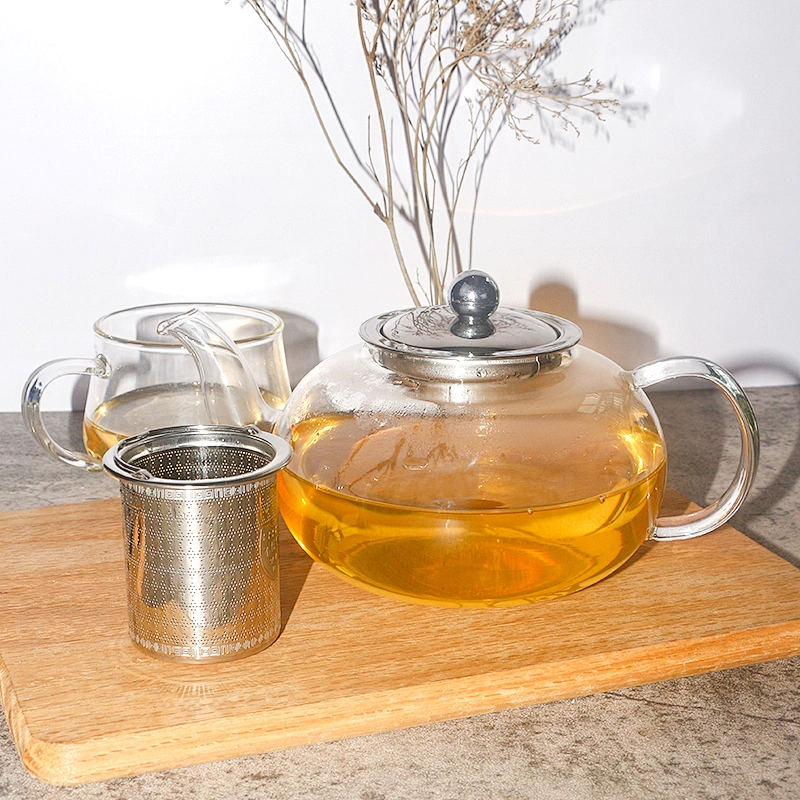 2021 HOT high borosilicate teapot heat resistant glass tea pot with infuser Stovetop Safe Tea Kettle