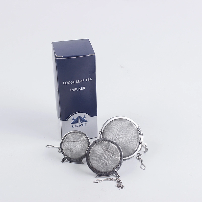 Hot Selling 3 pcs mesh stainless steel tea infuser tea strainer with color box pack
