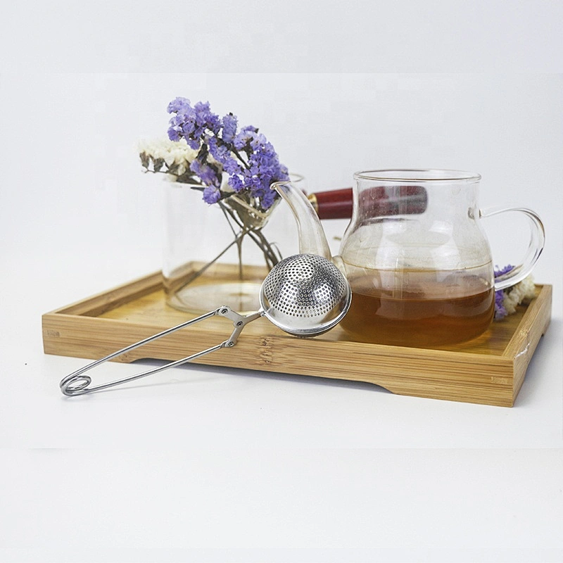 High quality stainless steel ball shape tea infuser with clamp handle