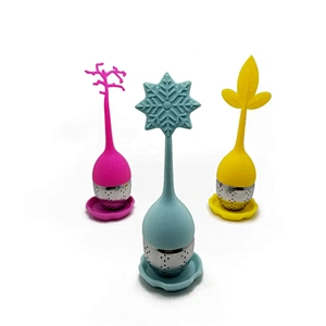 Nice snowflake shape tea strainer stainless steel silicone tea infuser tea filter