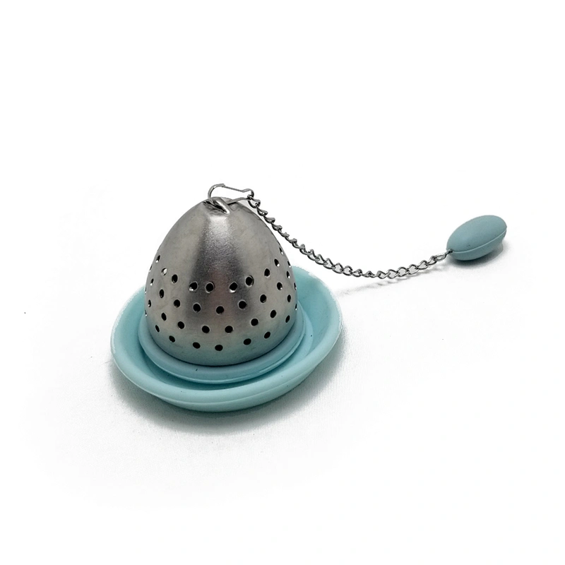 Food grade cup shape tea infuser with silicone holder