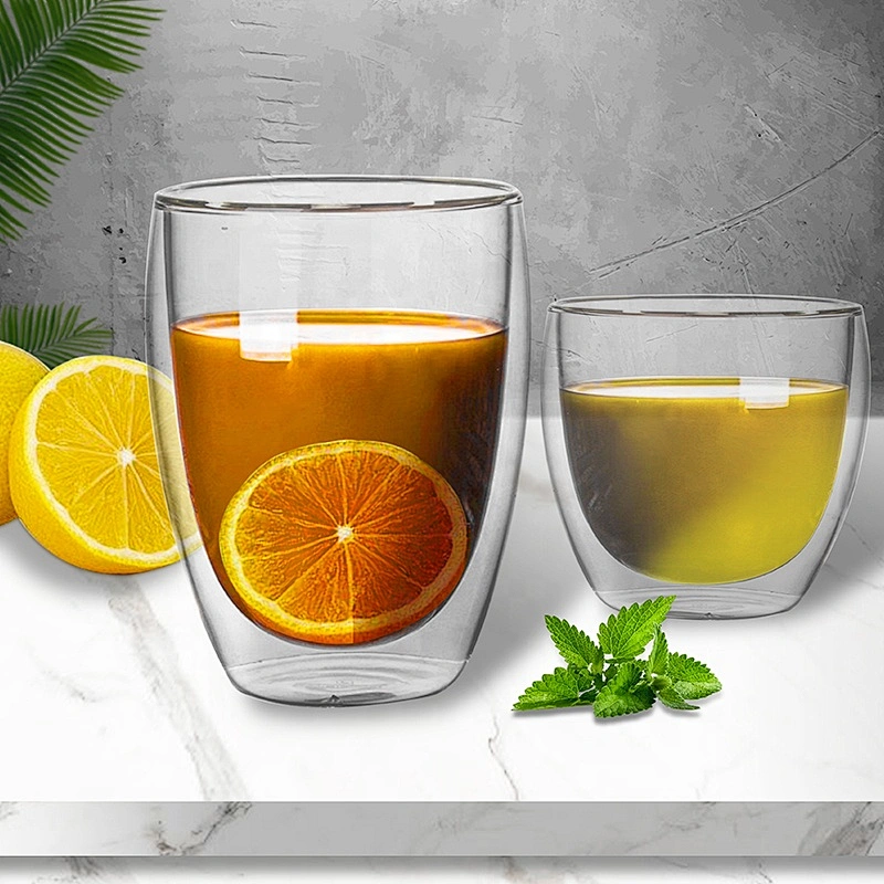 Popular different volume high borosilicate heat resistant glass tea cup mug without handle