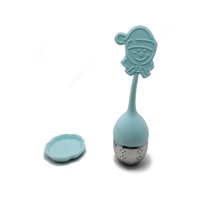 Food grade Christmas Santa Claus Stainless Steel Silicone Tea Infuser