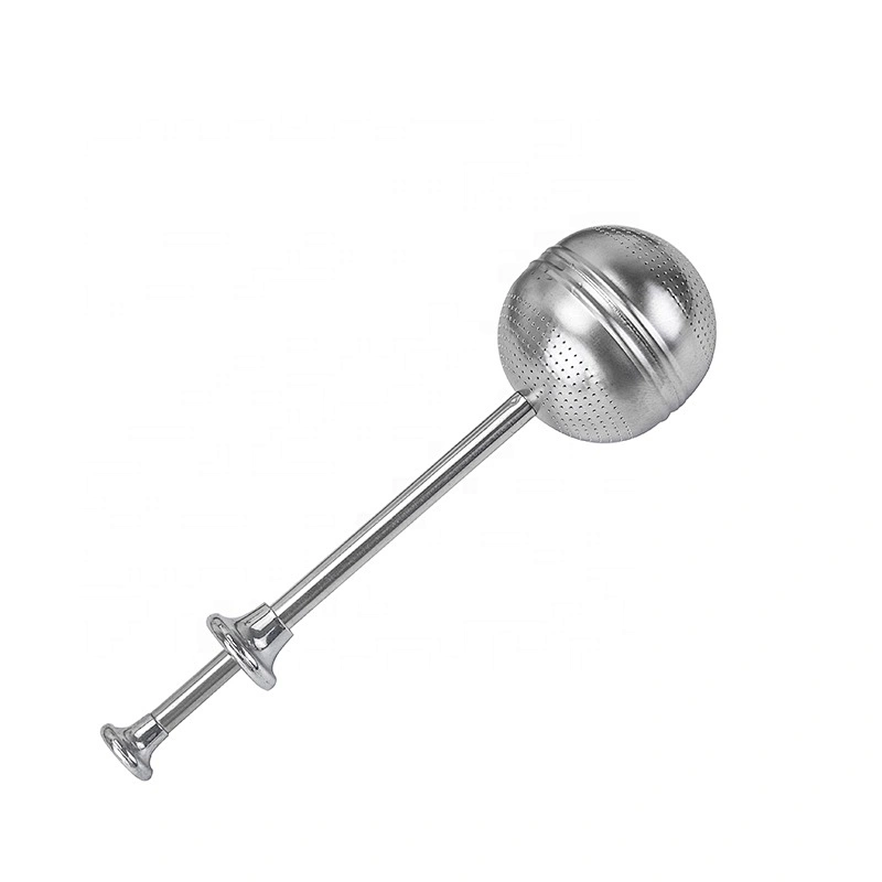 304 stainless steel ellipse ball shape tea infuser tea strainer with pushing handle