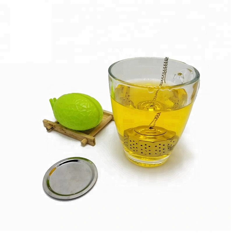 Promotional food grade stainless steel teapot shape tea infuser with chain