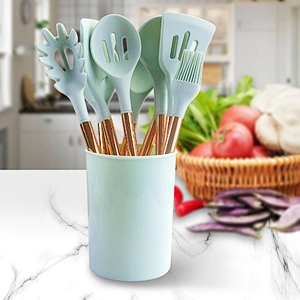 Rose gold metal 11 Pieces Slicone Kitchen  Utensils cooking Utensils kitchen Accessories