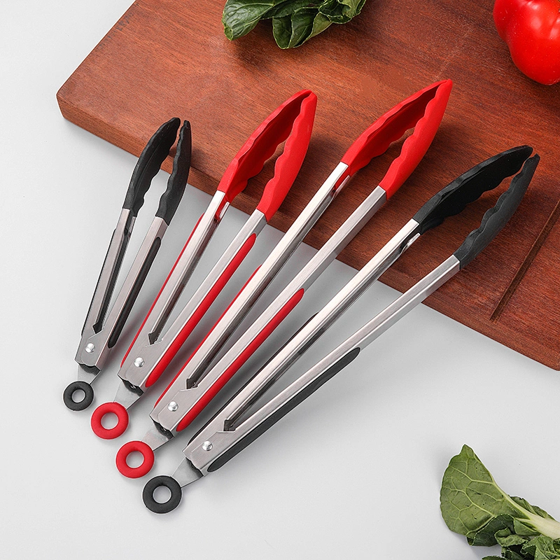 Silicone plastic food tongs food clip fancy serving tongs manufacturer