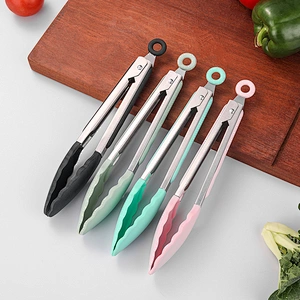 Silicone plastic food tongs food clip fancy serving tongs manufacturer