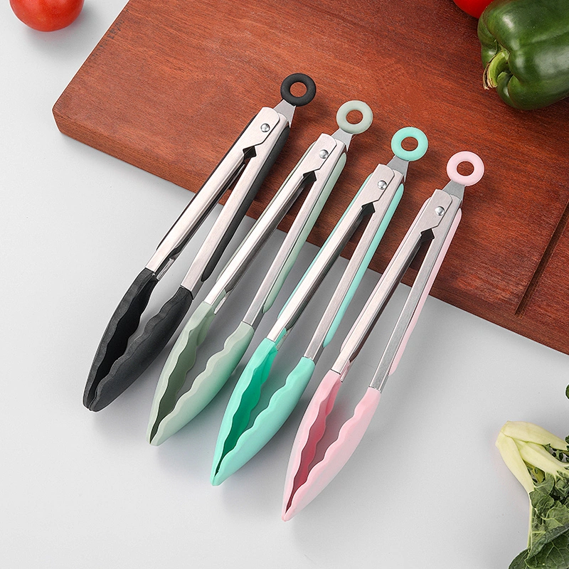 Silicone plastic food tongs food clip fancy serving tongs manufacturer