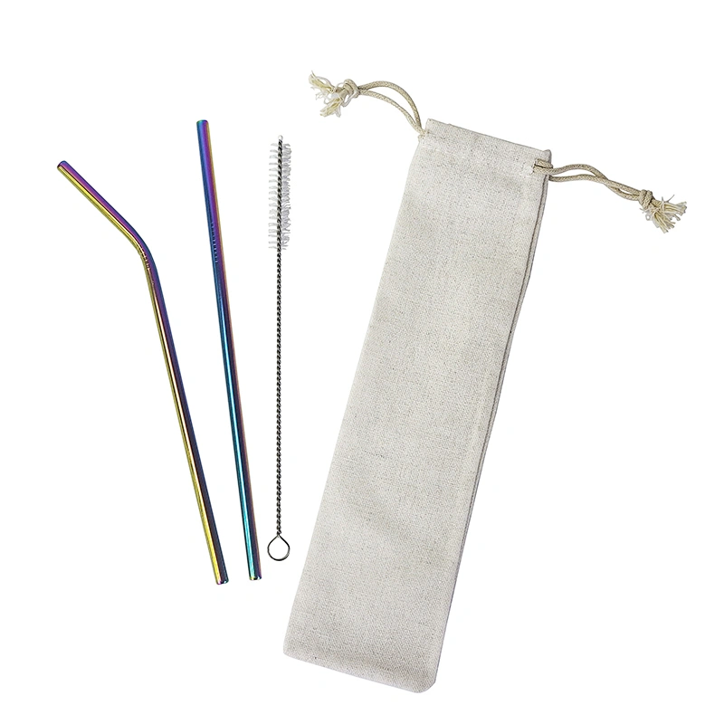 China supply 3 pieces stainless steel drinking straws smoothie straws steel straw set