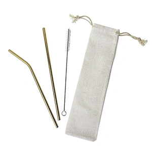 China supply 3 pieces stainless steel drinking straws smoothie straws steel straw set