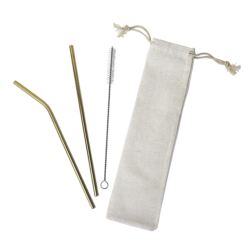 China supply 3 pieces stainless steel drinking straws smoothie straws steel straw set