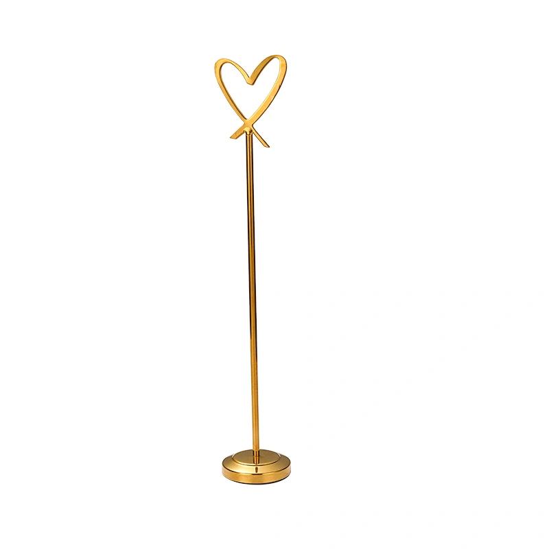 Heart shape colorful menu holder name card stand with clip