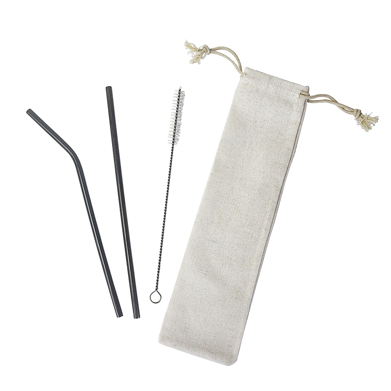China supply 3 pieces stainless steel drinking straws smoothie straws steel straw set