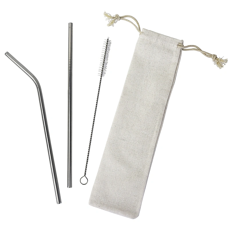 China supply 3 pieces stainless steel drinking straws smoothie straws steel straw set