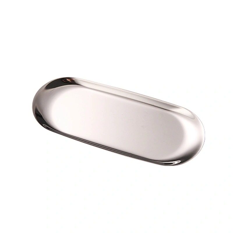 Wholesale High Quality Metal Stainless Steel Serving Dish Copper Wedding Dinner Oval heart circle Plate