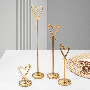 Heart shape colorful menu holder name card stand with clip