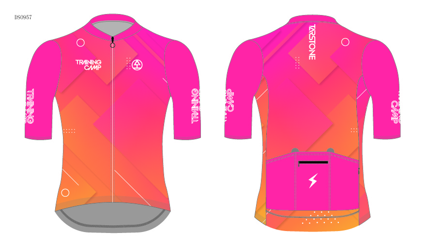 red cycling jersey