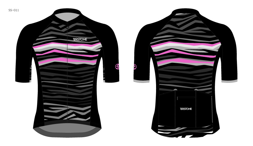 black short sleeve cycling jersey