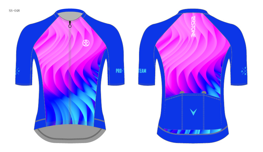 blue and pink cycling jersey template
