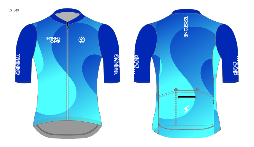 blue gradient cycling jersey template