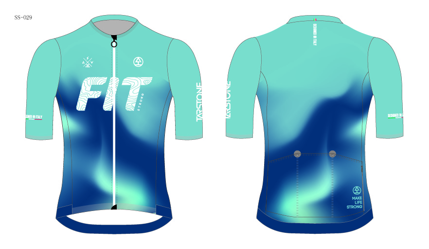 gradient blue cycling jersey template