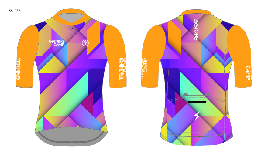yellow geometric pattern cycling jersey template