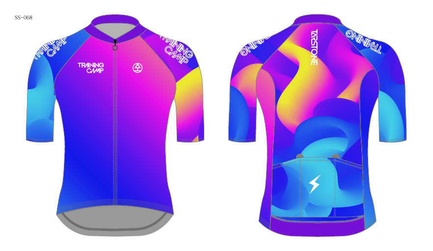 red gradient cyclist jersey design template