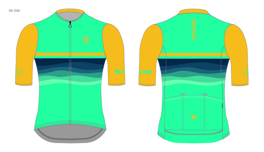 blue and green ocean pattern cycling jersey template