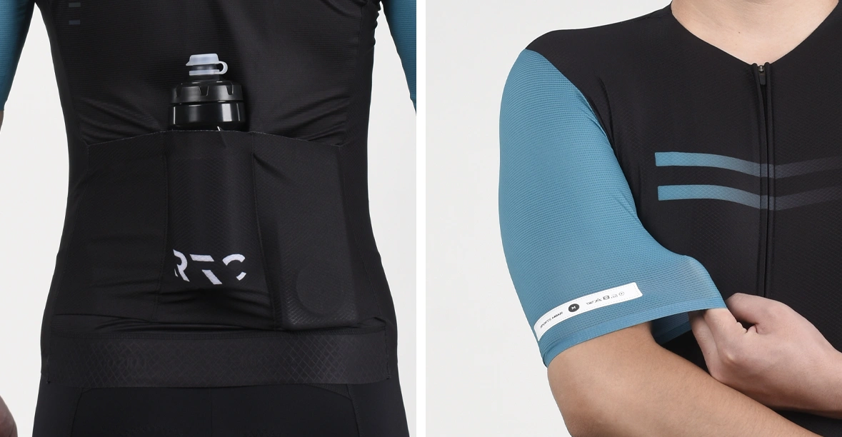 blue and black cycling jersey