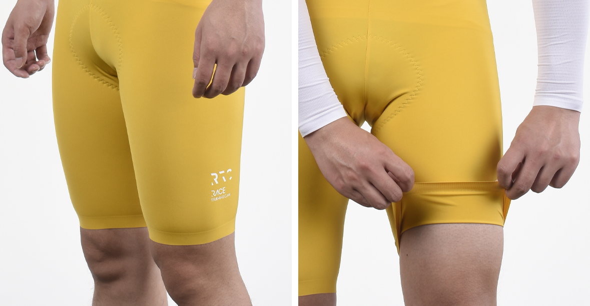yellow cycling bib shorts