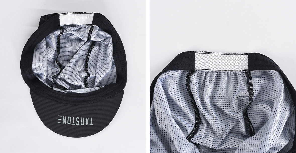 Breathable cycling cap supports a custom logo.