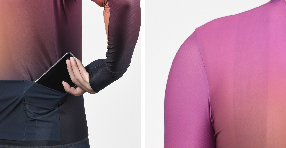 gradient color cycling long jersey