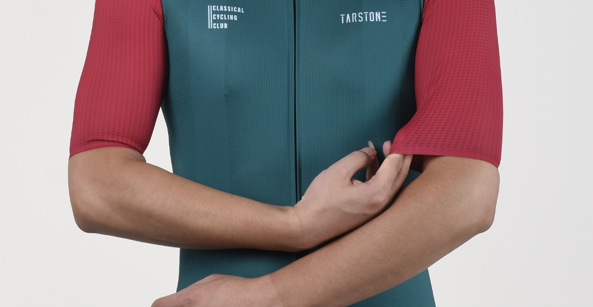 green cycling shirt
