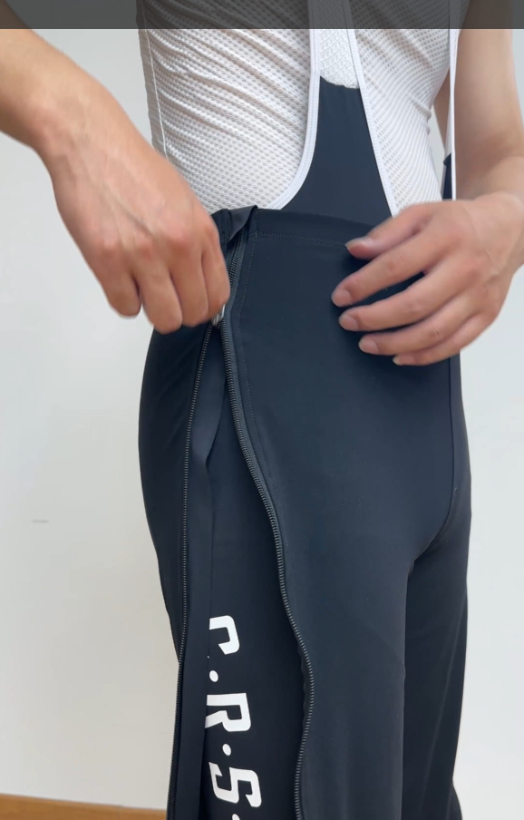 side zipper cycling tights