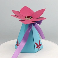 Custom Luxury Blue Flower Hexagon shape Gift Candy chocolate Packaging wedding matter favor birthday box