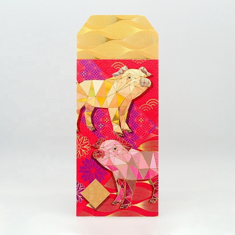 Custom Luxury Chinese Traditional New Year Lucky Money Envelope Red Pocket For Company Promotional Gifts