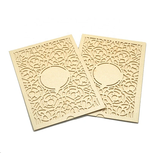2019 New Style Lace Laser Cut Beautiful Glitter Fancy Paper Wedding Invitation Card